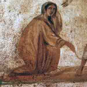 Figure 5: Christ healing the bleeding woman – Catacombs of Marcellinus and Peter (4th Century AD)